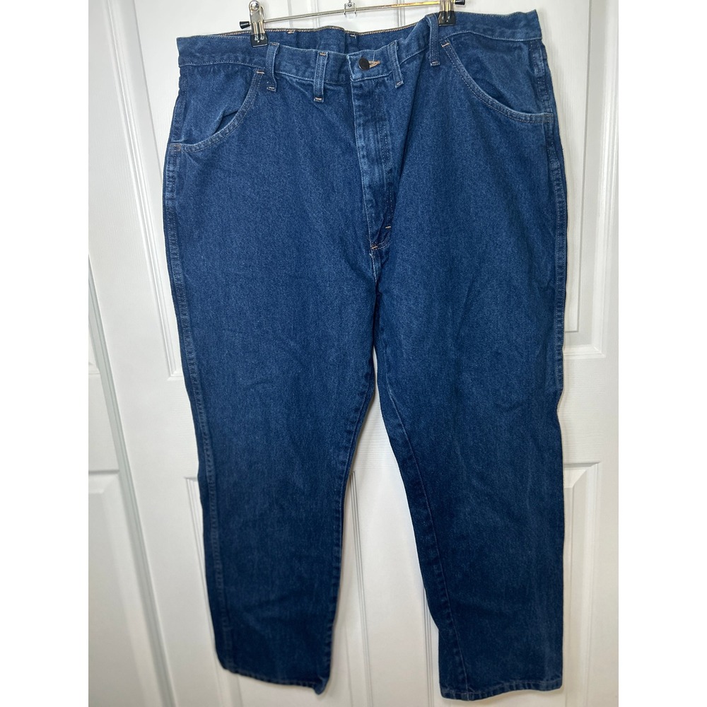 Vintage Rustler Jeans 87619PW 44x30‎ Blue Denim Made Mexico 100% Cotton Y2K Dark